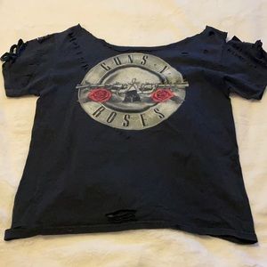 Distressed Guns & Roses Band Tee
